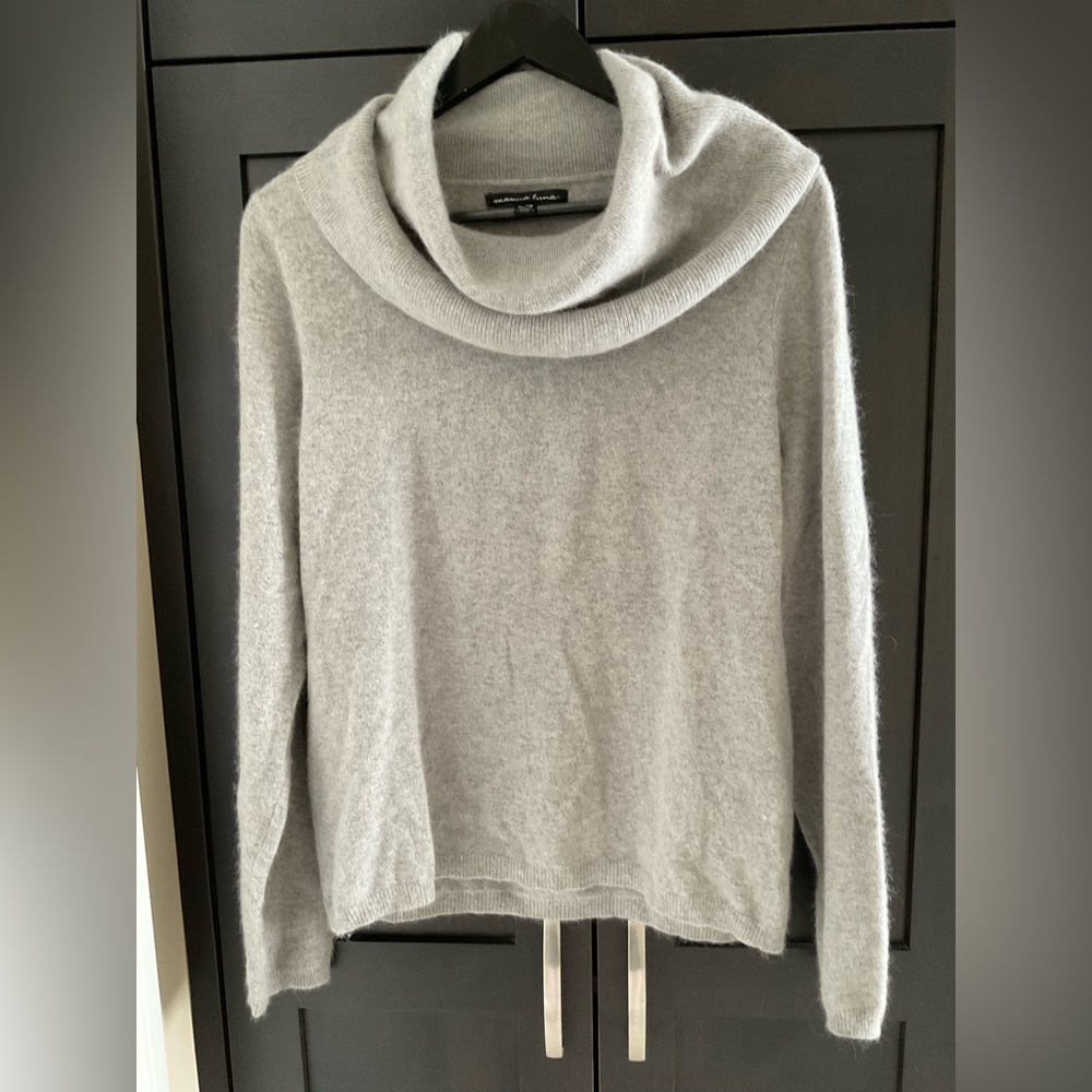 💖⚡️Marina Luna Angora Blend Turtleneck Sweater Light Gray XL Fits L EUC Classic